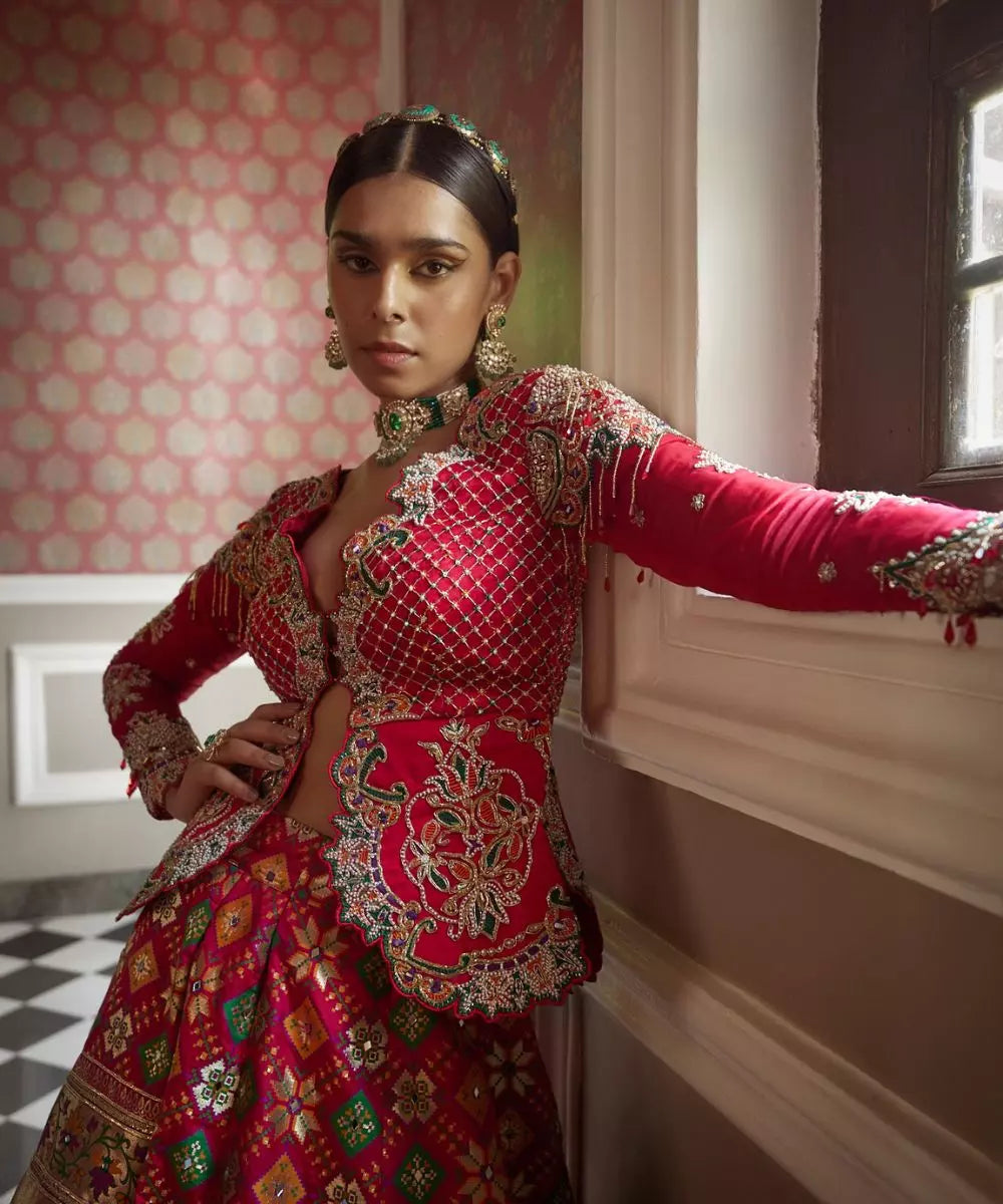 ADITI GUPTA -  Phulkari print Lehenga Set