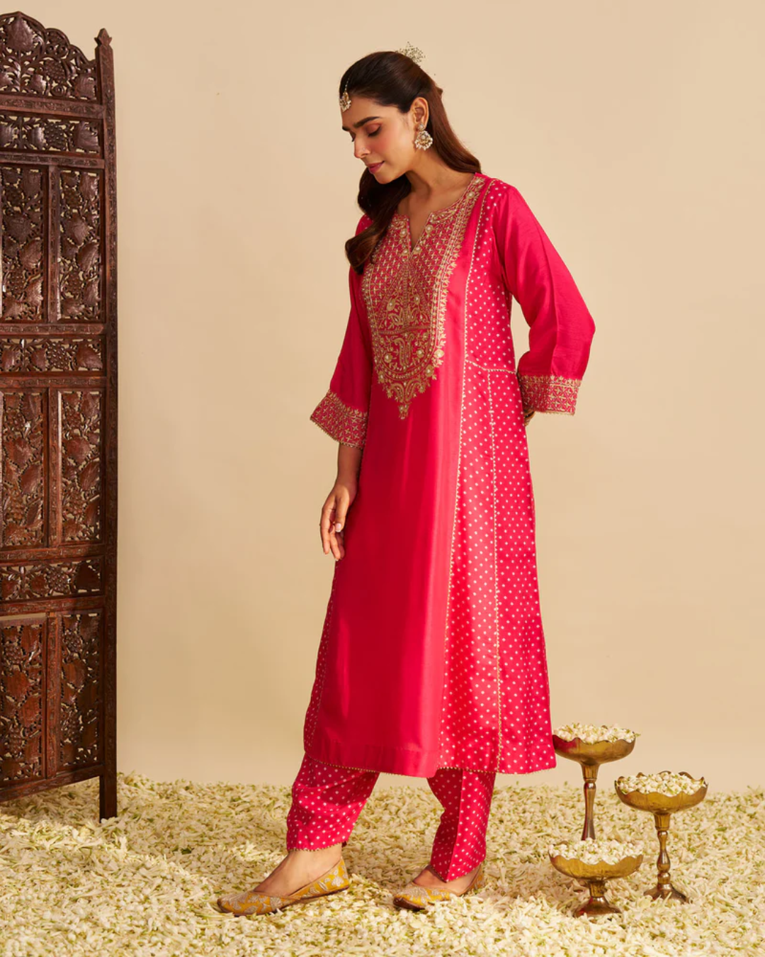 Sheetal Batra - Esra Rani Hotpink Long Chauga With Salwar from Gulbandh