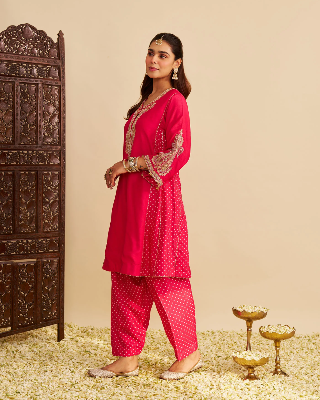 Sheetal Batra - Jeriah Rani Hotpink Short Chauga With Salwar from Gulbandh