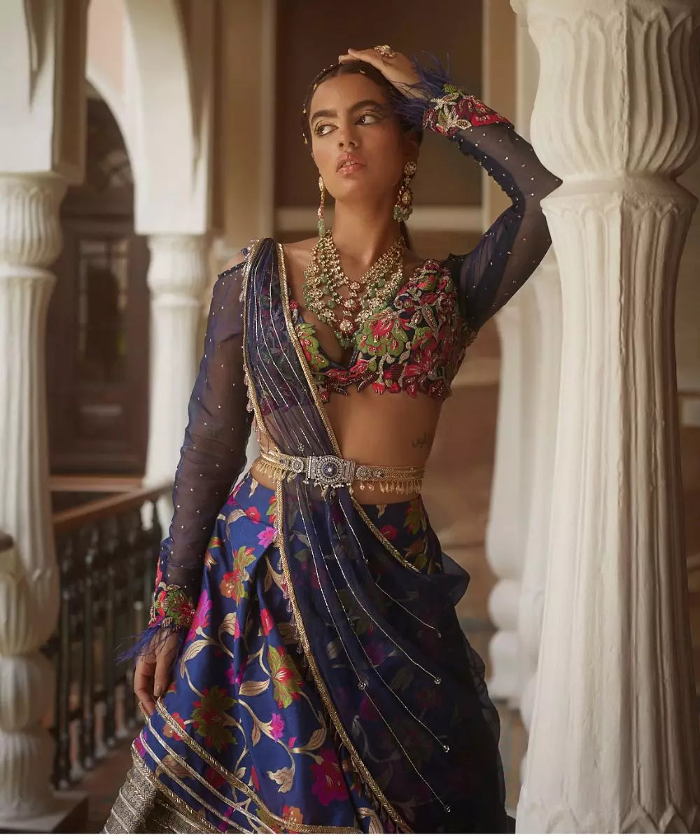 ADITI GUPTA - Big Floral Print Lehenga set