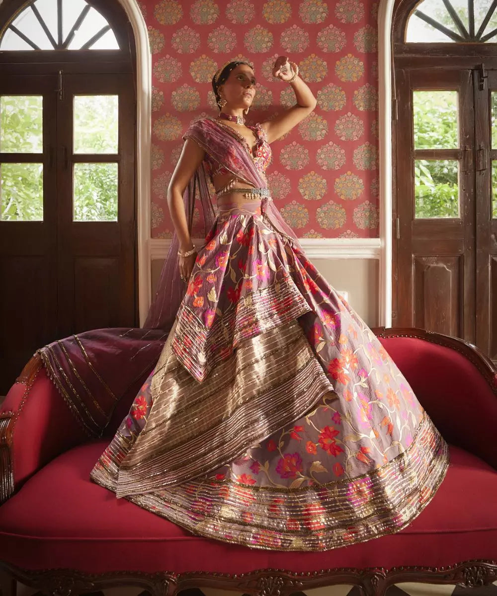 ADITI GUPTA - Big Floral Print Lehenga set