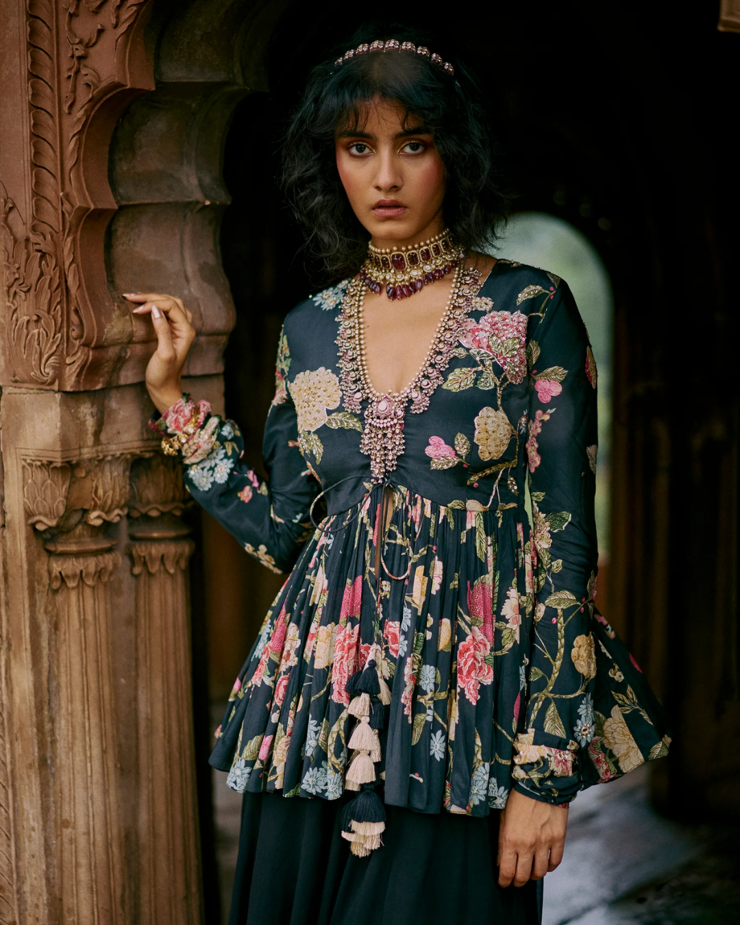 Paulmi and Harsh - Violet Peplum Set from Roop