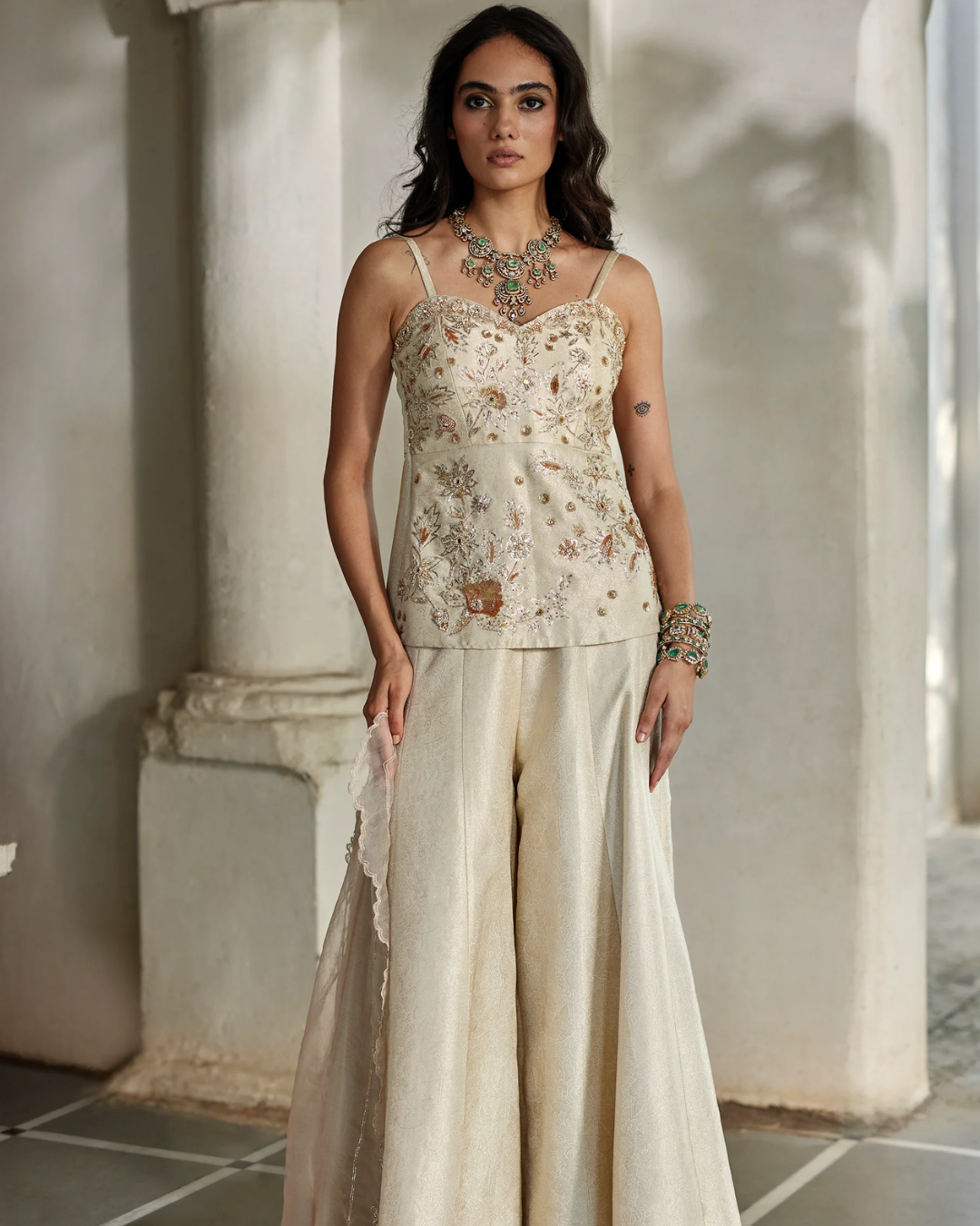 Paulmi and Harsh - Niri Kurti Set from Tara