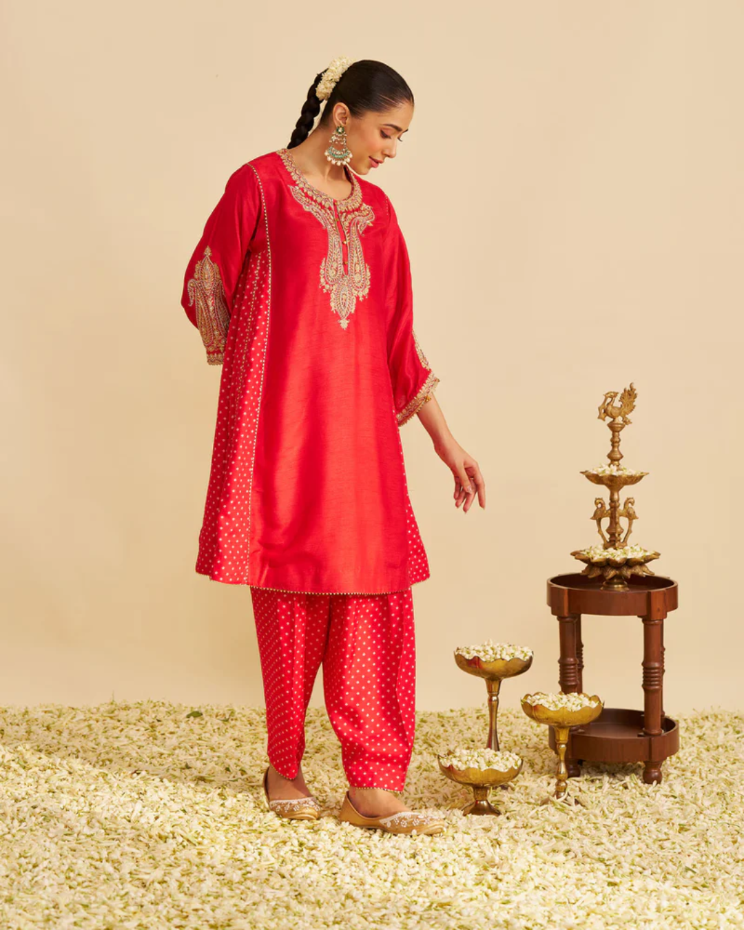 Sheetal Batra - Jeriah Red Short Chauga With Salwar from Gulbandh
