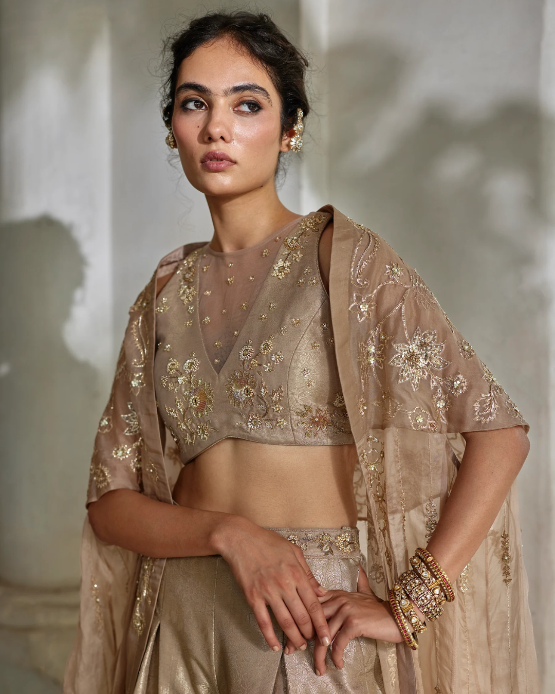Paulmi and Harsh - Lyra Cape Trouser Set from Tara