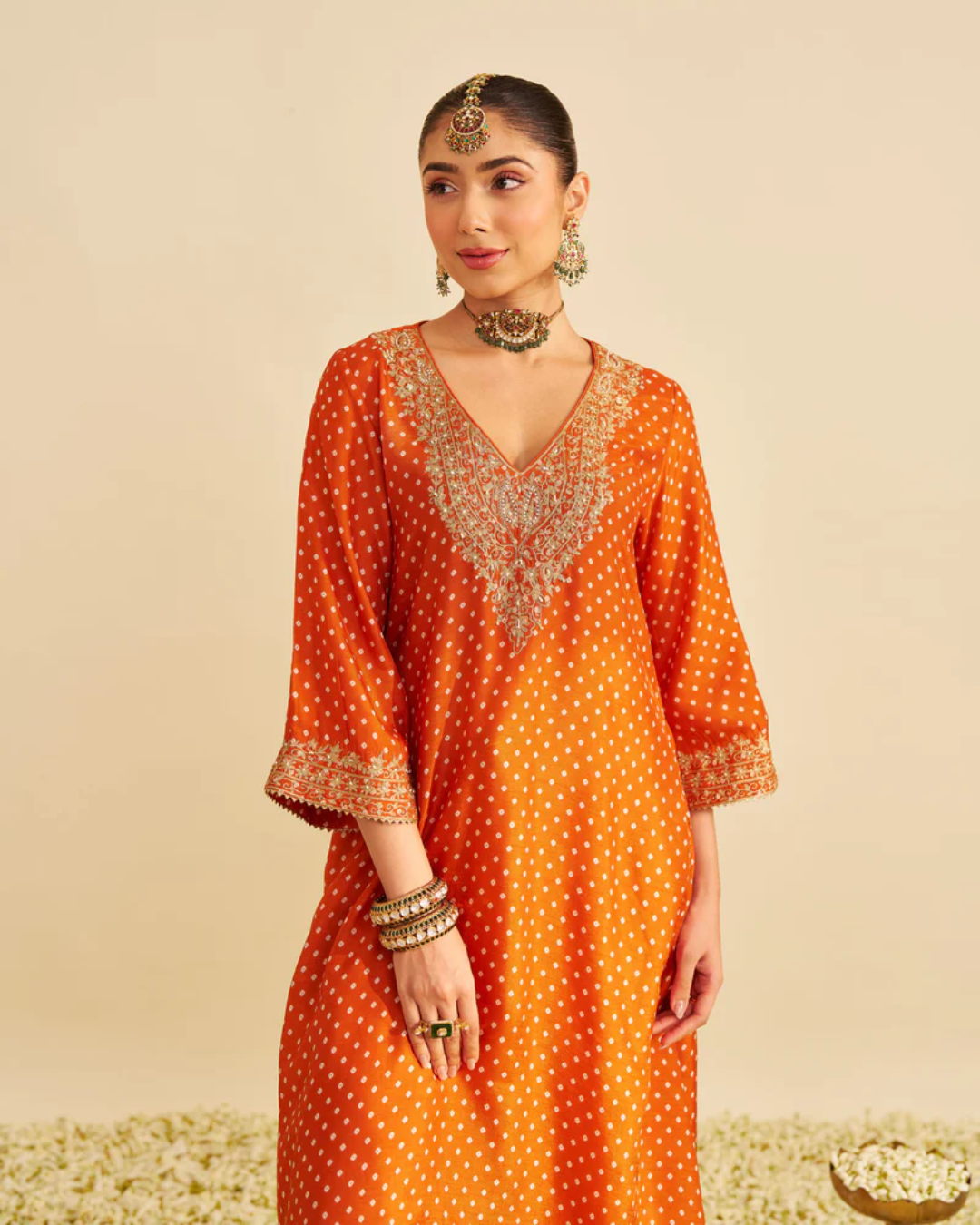 Sheetal Batra Zaliyah Orange Long Chauga With Salwar from Gulbandh