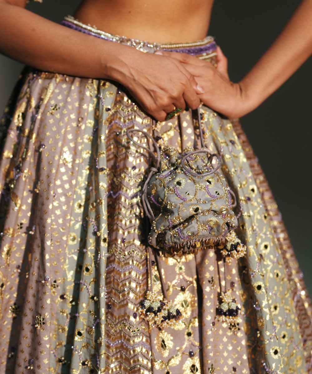 NOORAH - HAND EMBROIDERED LEHENGA MATCHING EMBROIDERE D BLOUSE AND DUPATTA - Mehfil by Mahima Mahajan