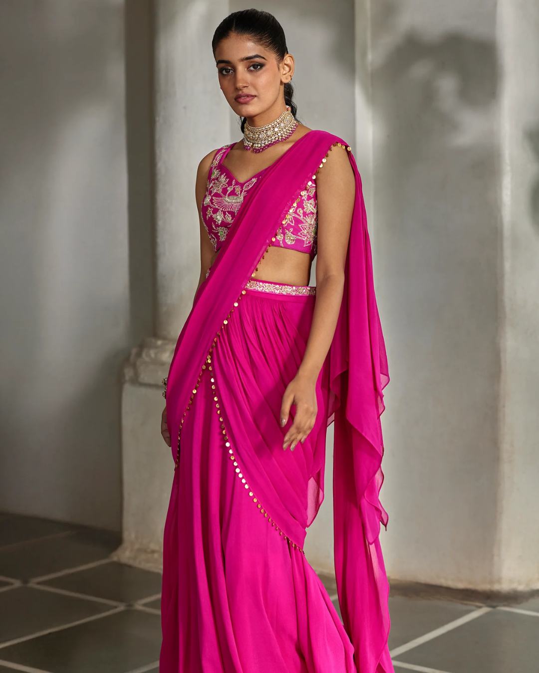 Paulmi and Harsh - Elin Saree Set from Tara