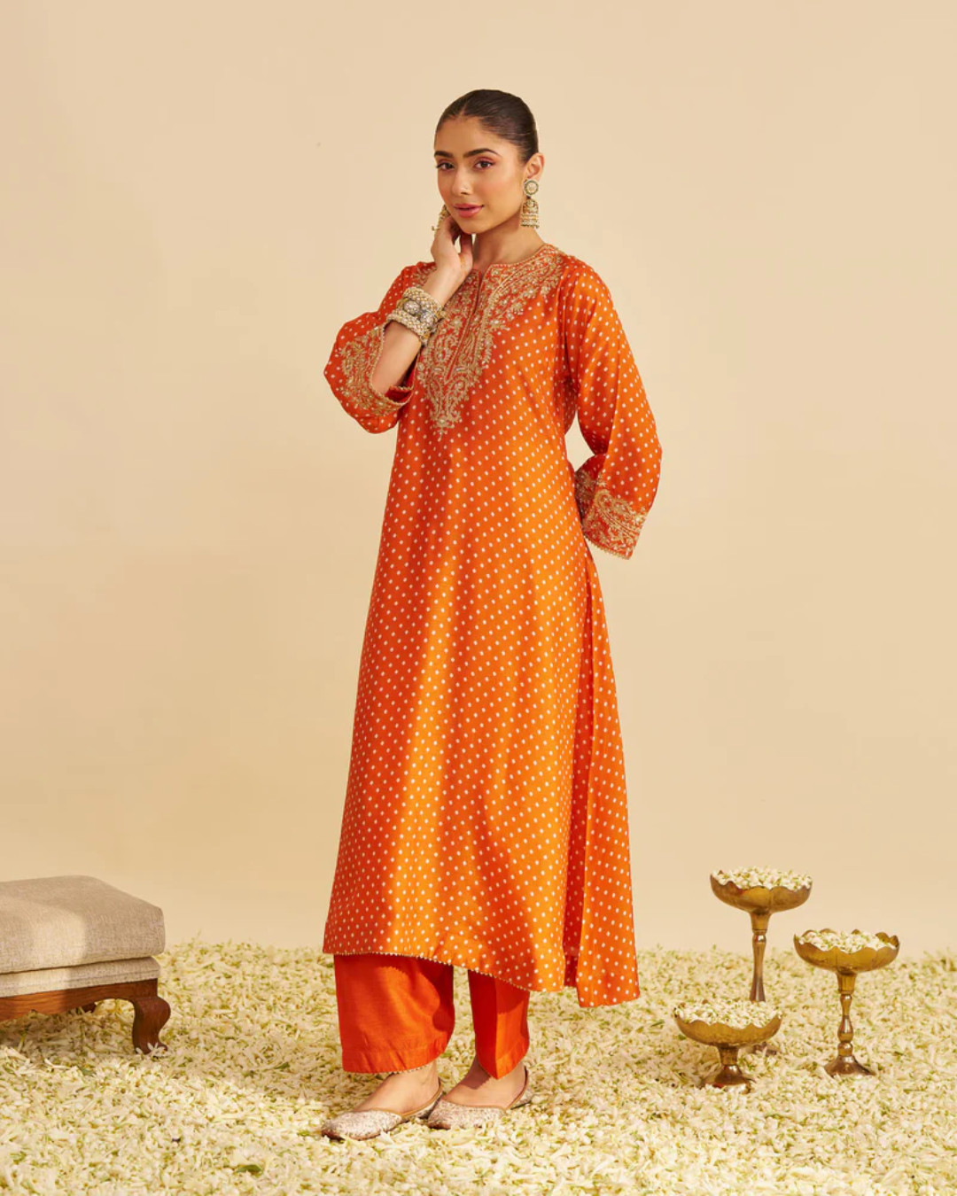 Sheetal Batra - Shezia Orange Long Chauga With Salwar from Gulbandh