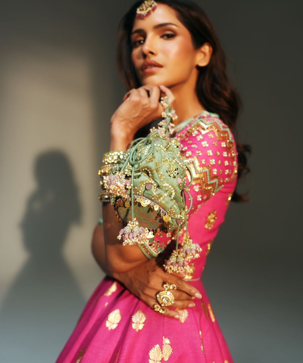 ZIANA - HAND EMBROIDERED ANARKALI PAIRED WITH MATCHING DUPATTA - Mehfil by Mahima Mahajan