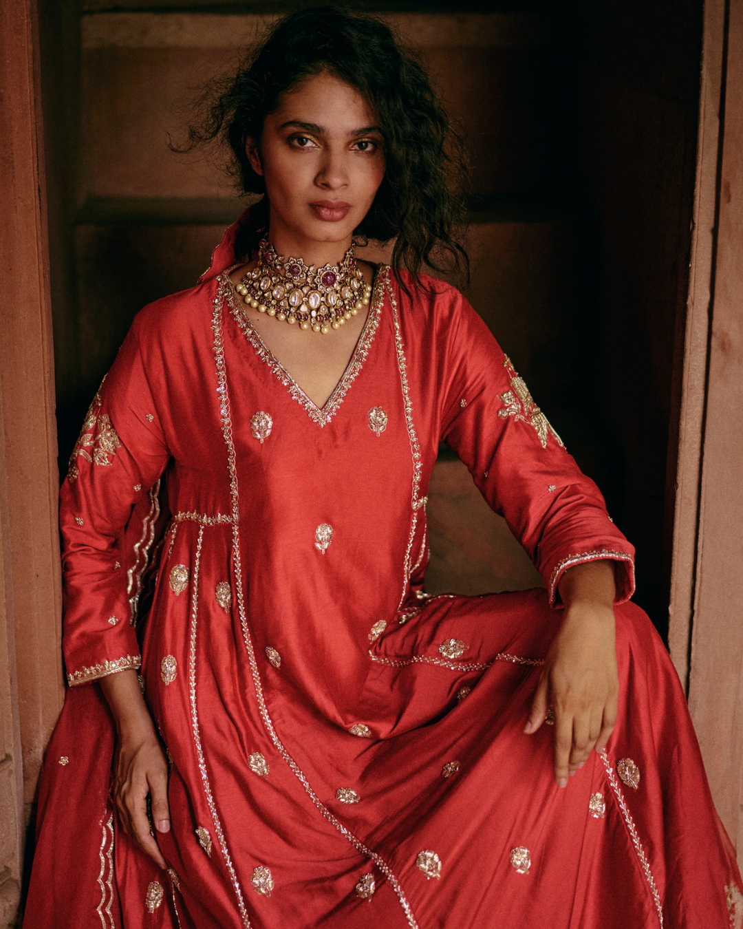 Paulmi and Harsh - Ezra Anarkali Set from Roop