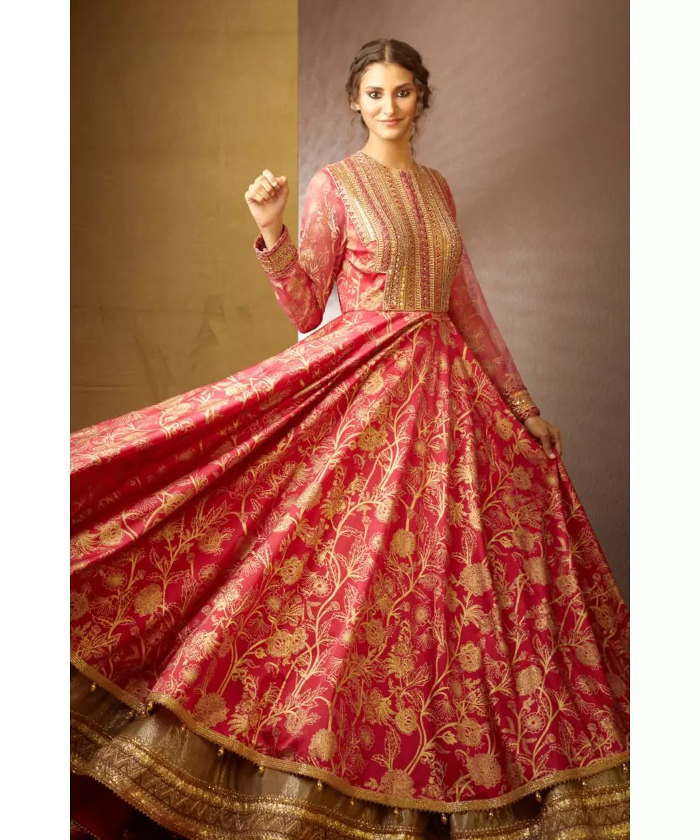 MOLEDRO - Baani Anarkali  Pink Floral Anarkali