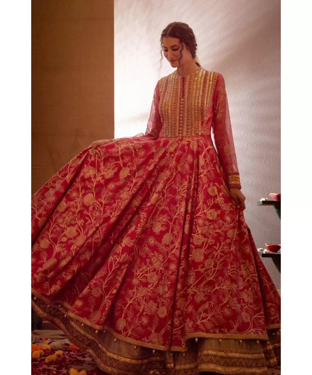 MOLEDRO - Baani Anarkali  Pink Floral Anarkali