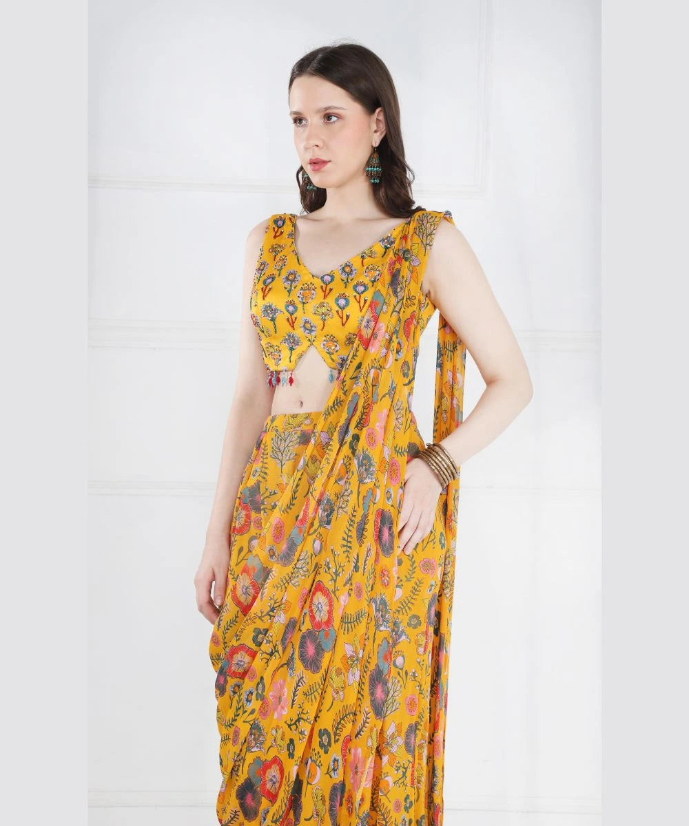 YELLOW SAREE SET