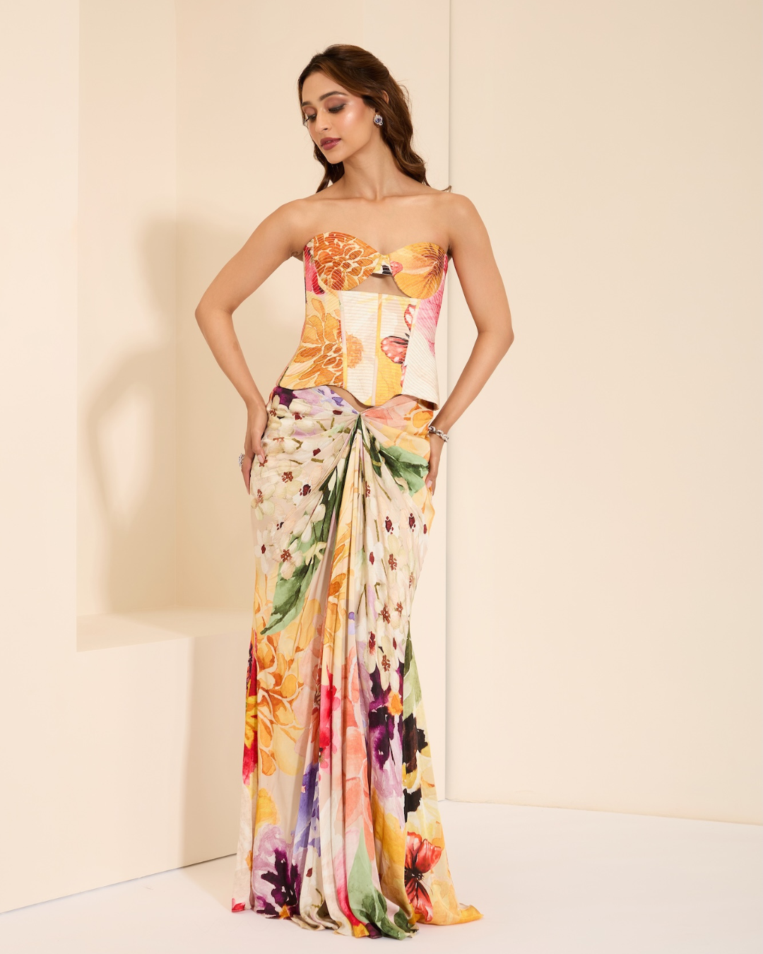 K&A by Karishma and Ashita - Serene Whispers Corset & Drape