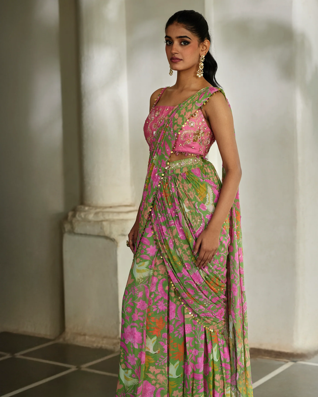 Paulmi and Harsh - Tala Saree Set from Tara
