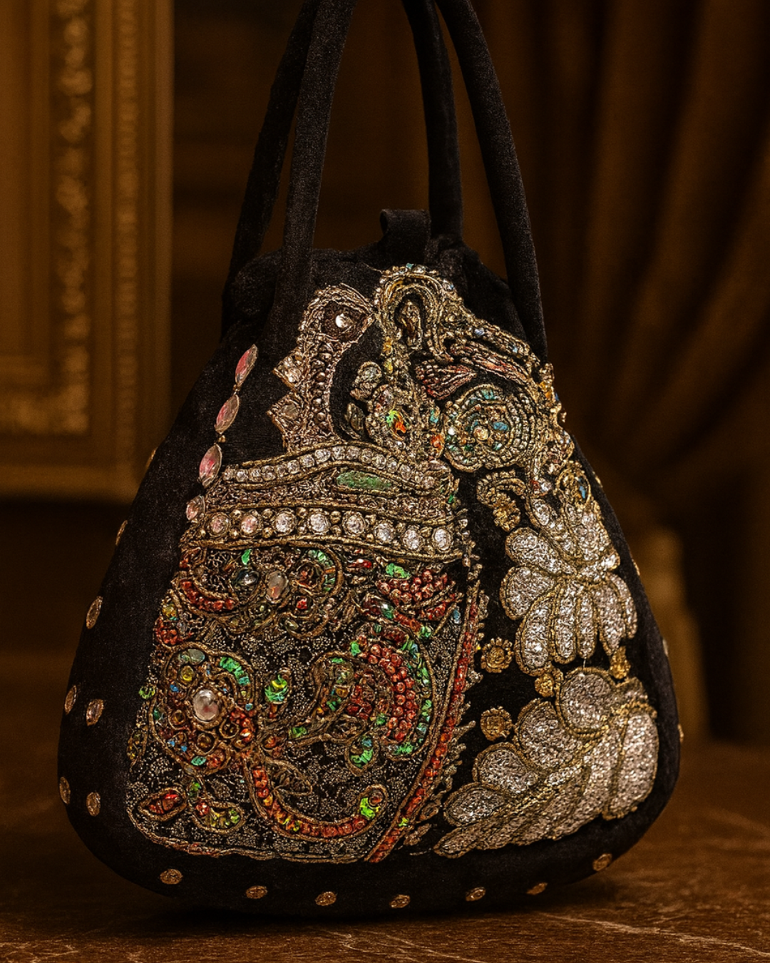 Banjara Trail - Black Royal Heirloom Embellished Potli