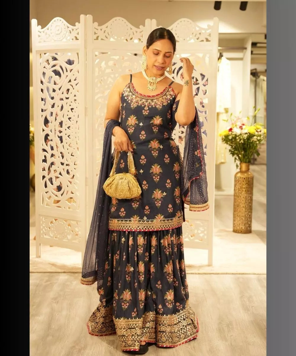 GOPI VAID - Advika Strappy Sharara Set - Celeb