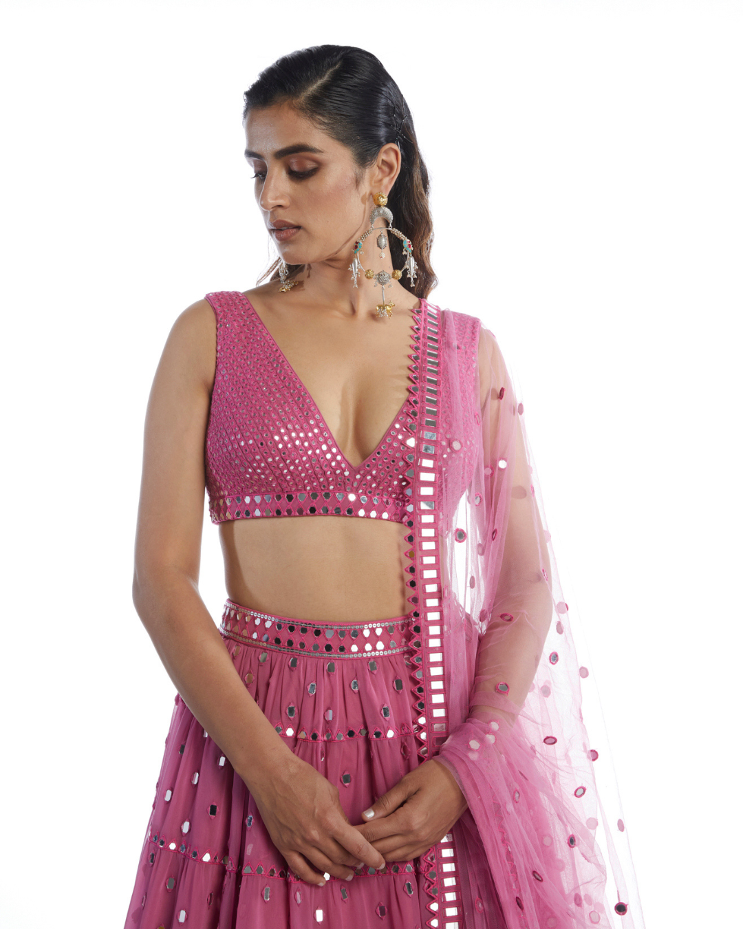 Vvani Vats - Dark Blush Tier Lehanga from Chamak