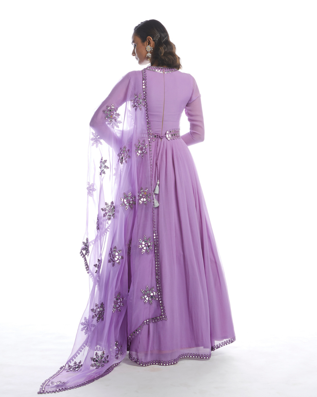 Vvani Vats -  Catnip Purple Chiffon Anarkali Set from Chamak