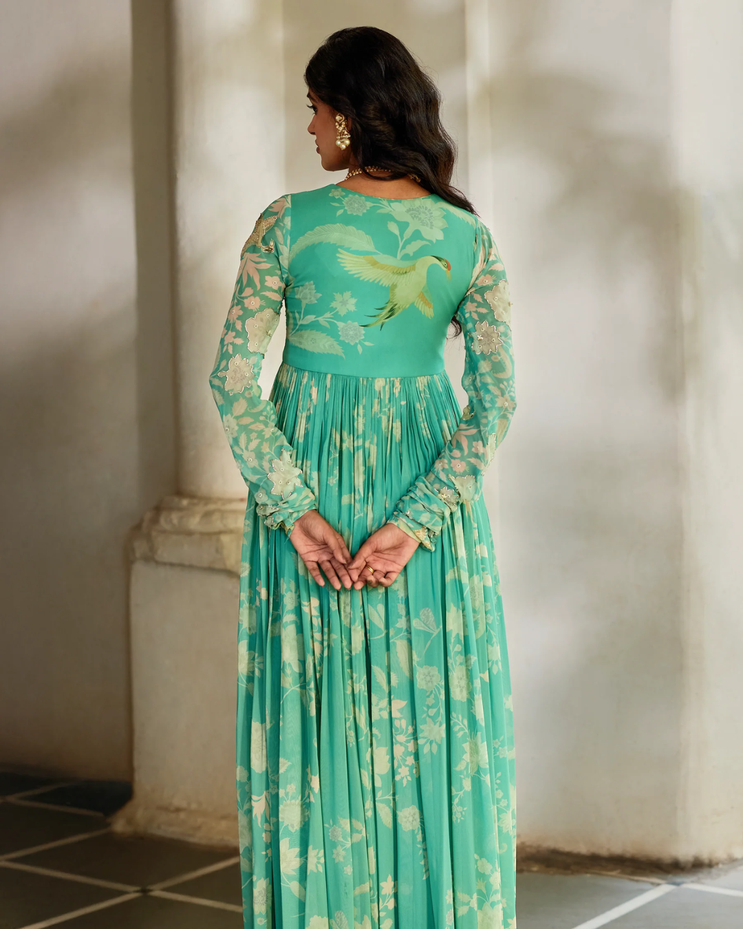 Paulmi and Harsh - Moa Anarkali Set from Tara