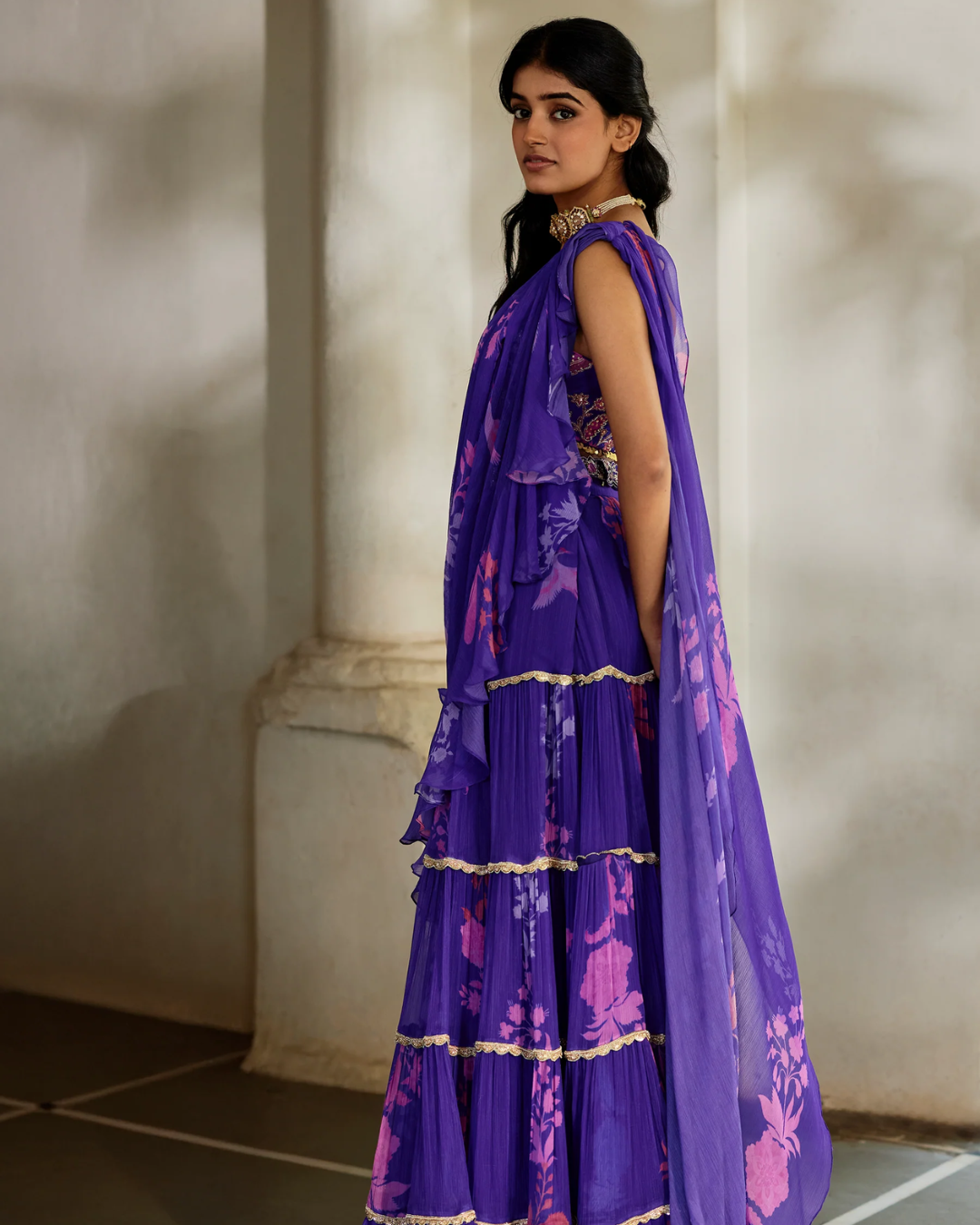 Paulmi and Harsh - Opal Saree Set from Tara