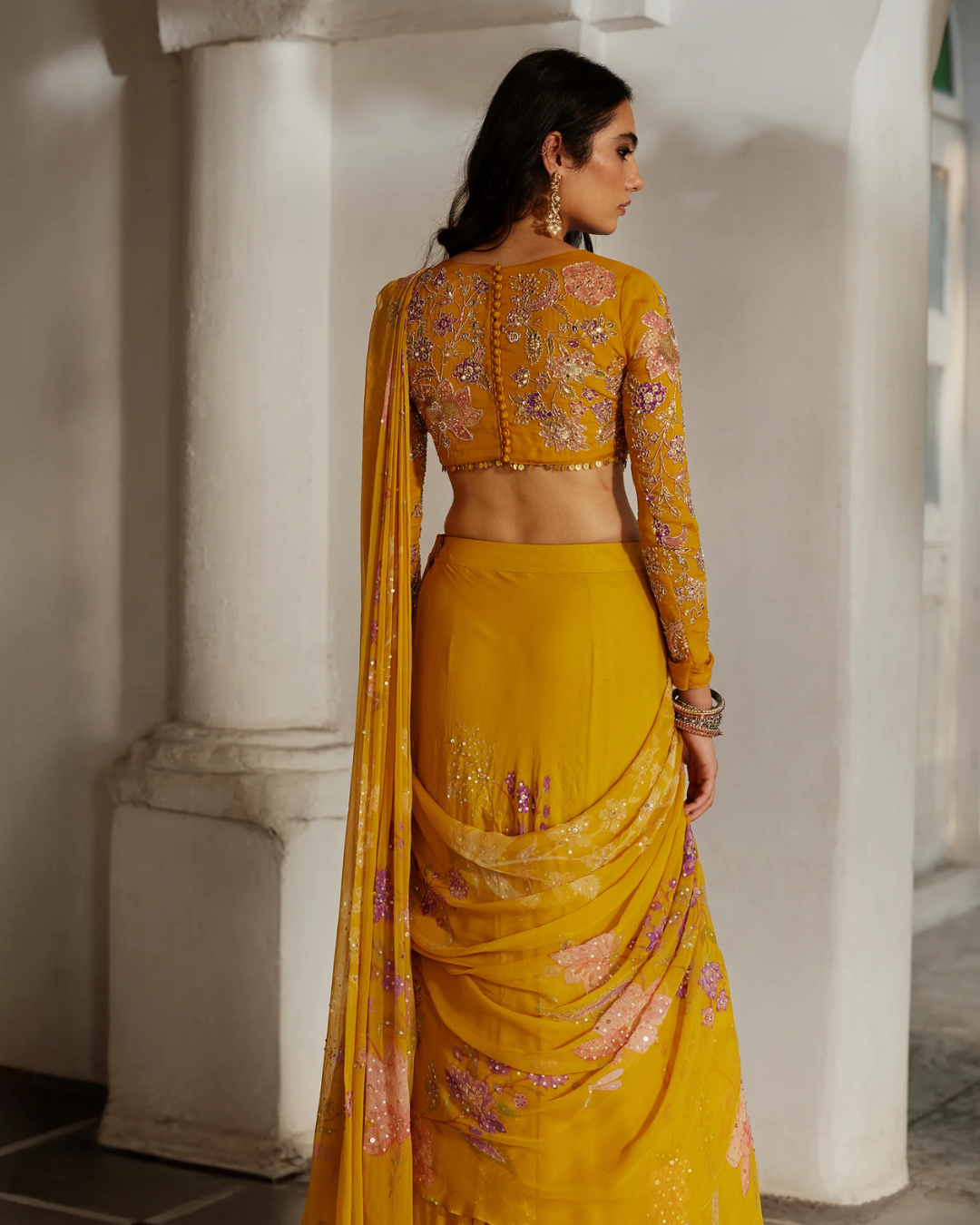 Paulmi and Harsh - Moon Saree Set from Tara