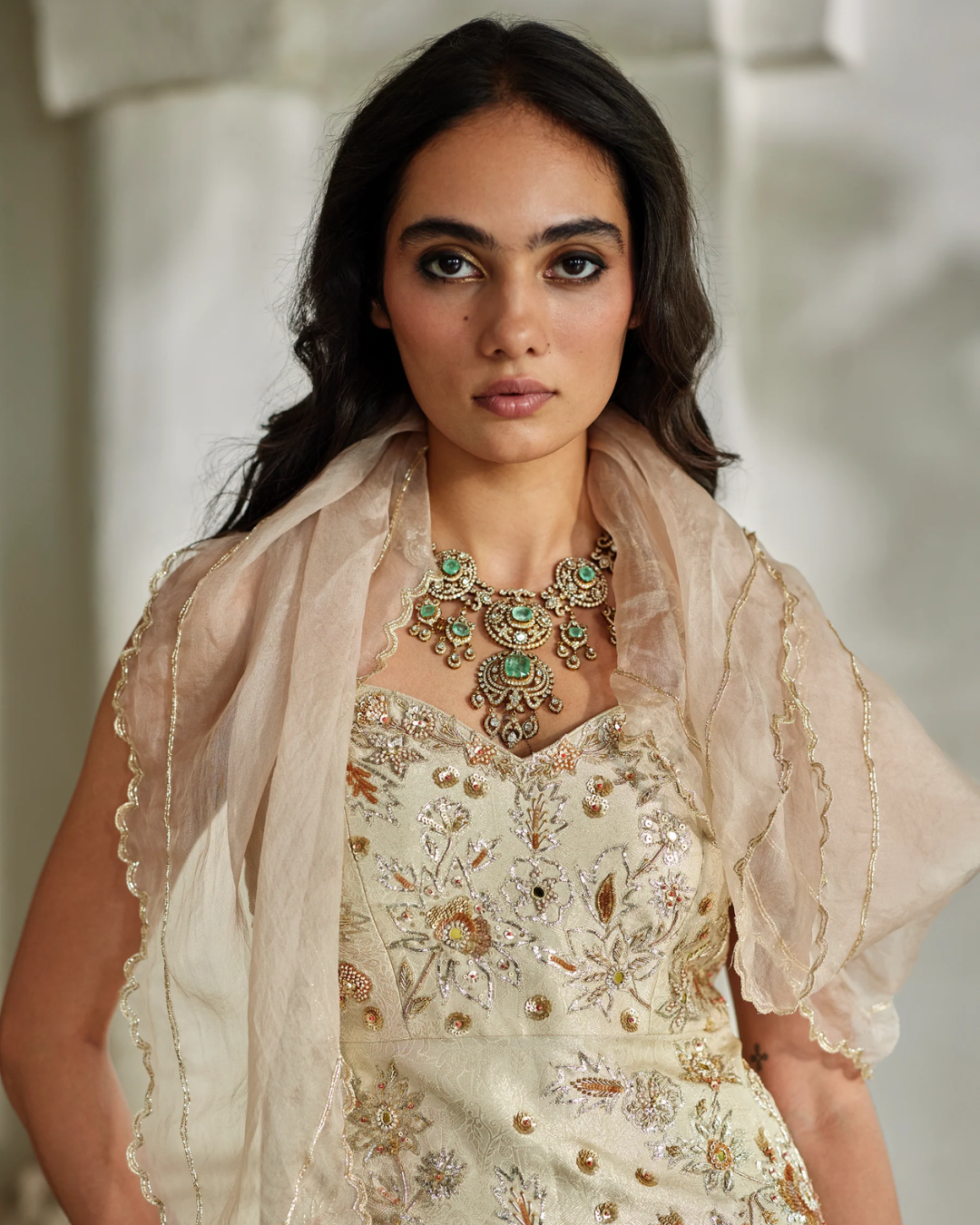 Paulmi and Harsh - Niri Kurti Set from Tara
