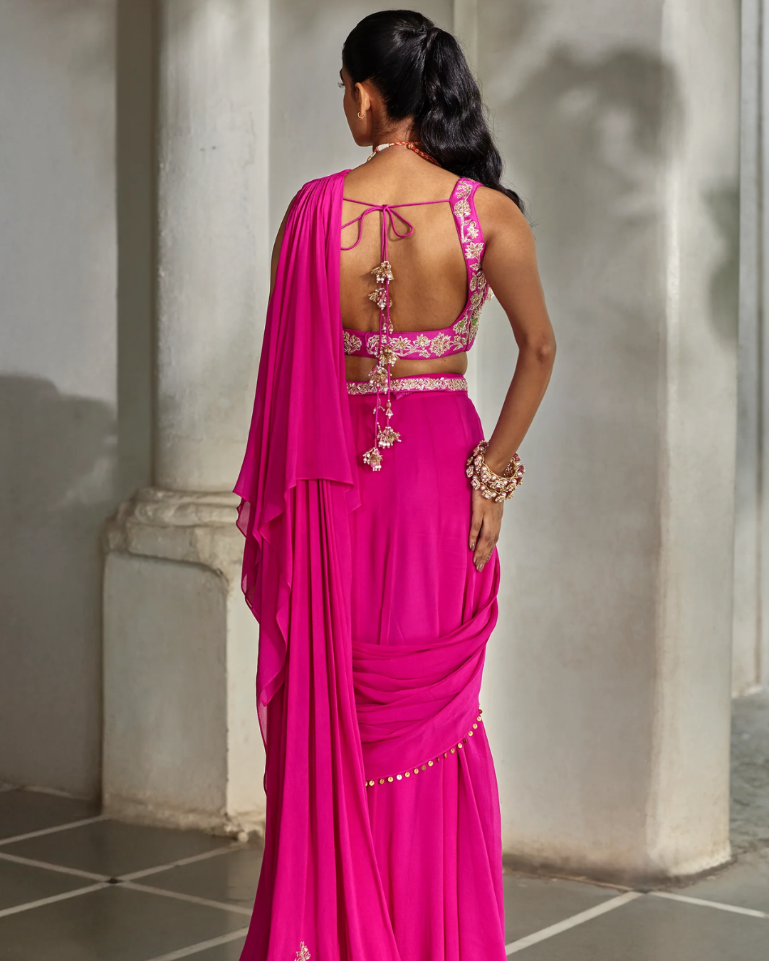 Paulmi and Harsh - Elin Saree Set from Tara