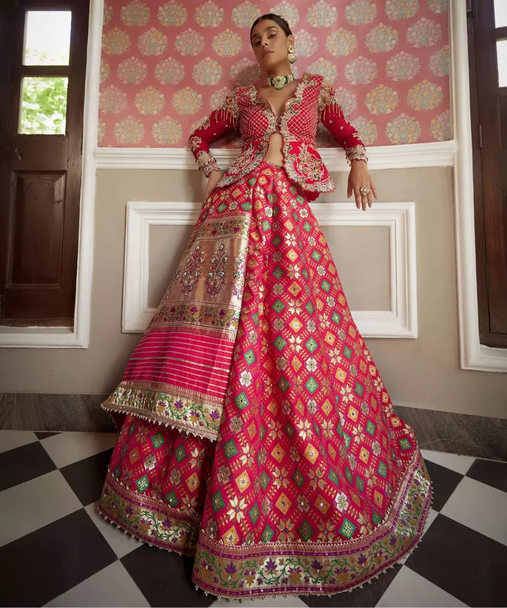 ADITI GUPTA -  Phulkari print Lehenga Set