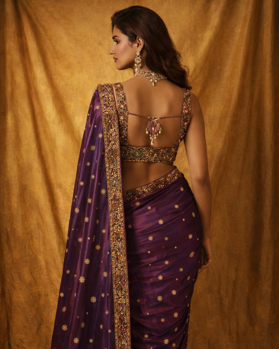 Banjara Trail - Plum Handcrafted Saree