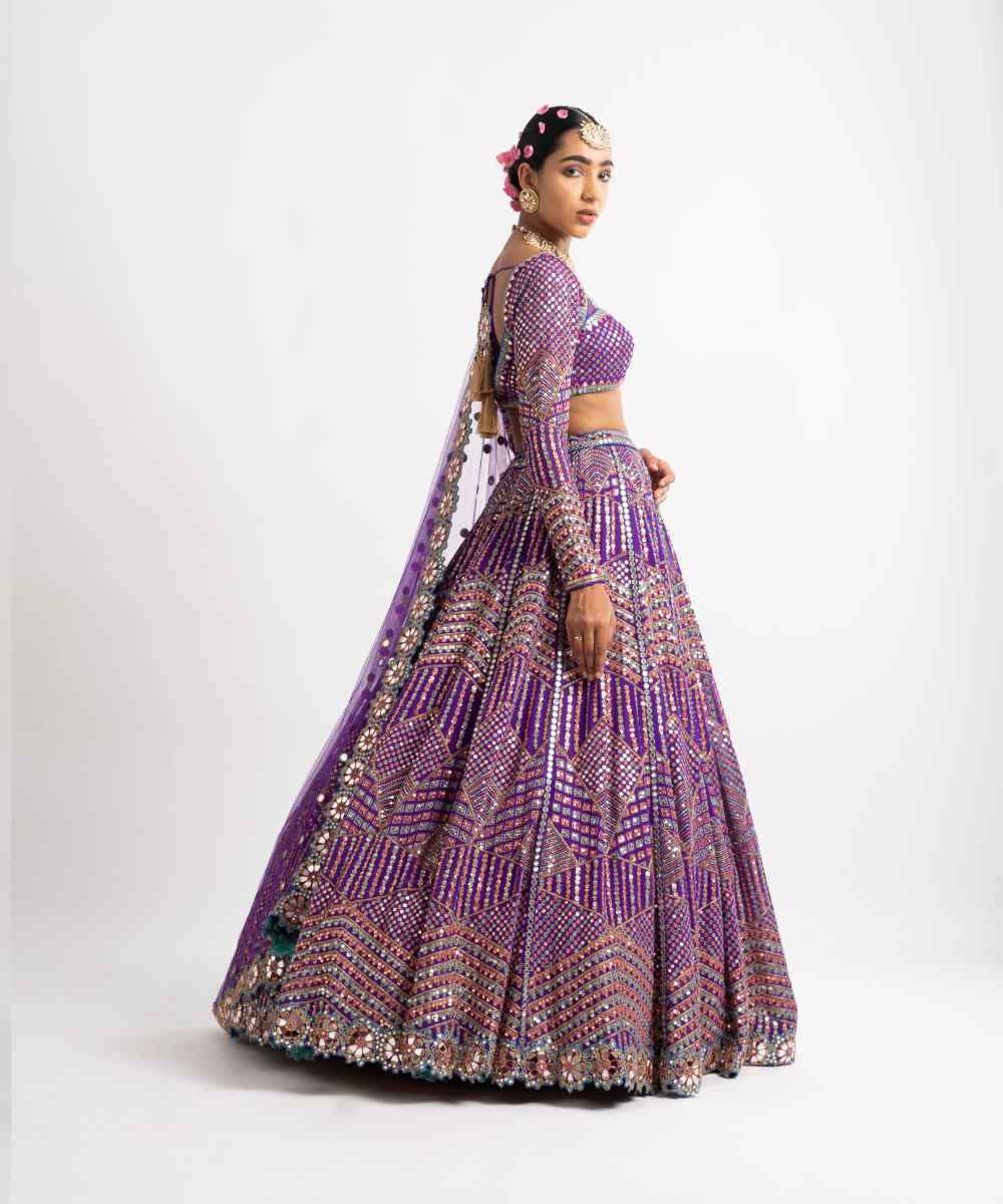 Purple Heavy Multi Color Lehenga Set