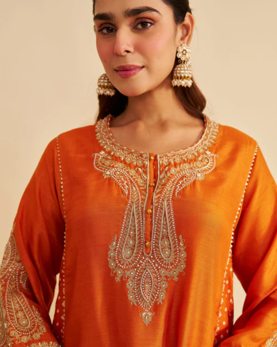 Sheetal Batra - Jeriah Orange Short Chauga With Salwar from Gulbandh