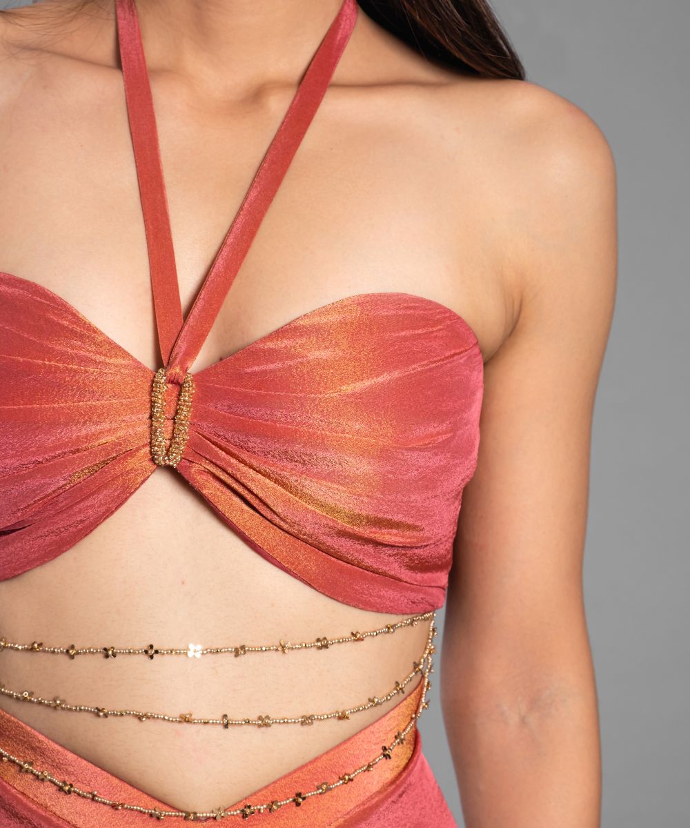 Crimson Red Skirt Set