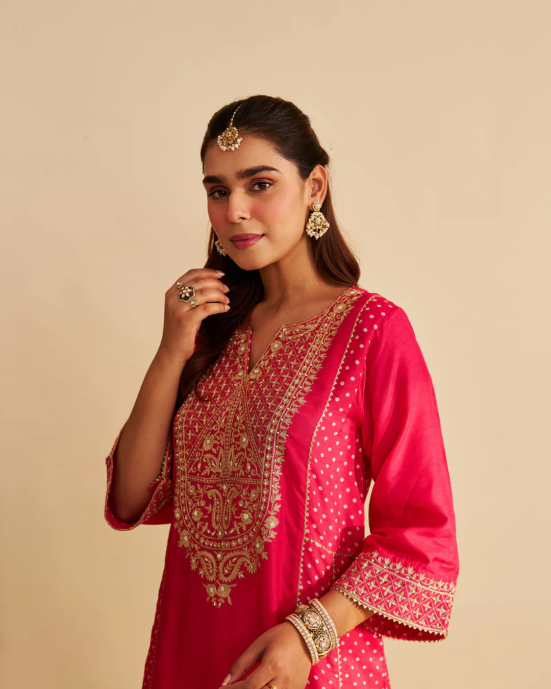 Sheetal Batra - Esra Rani Hotpink Long Chauga With Salwar from Gulbandh