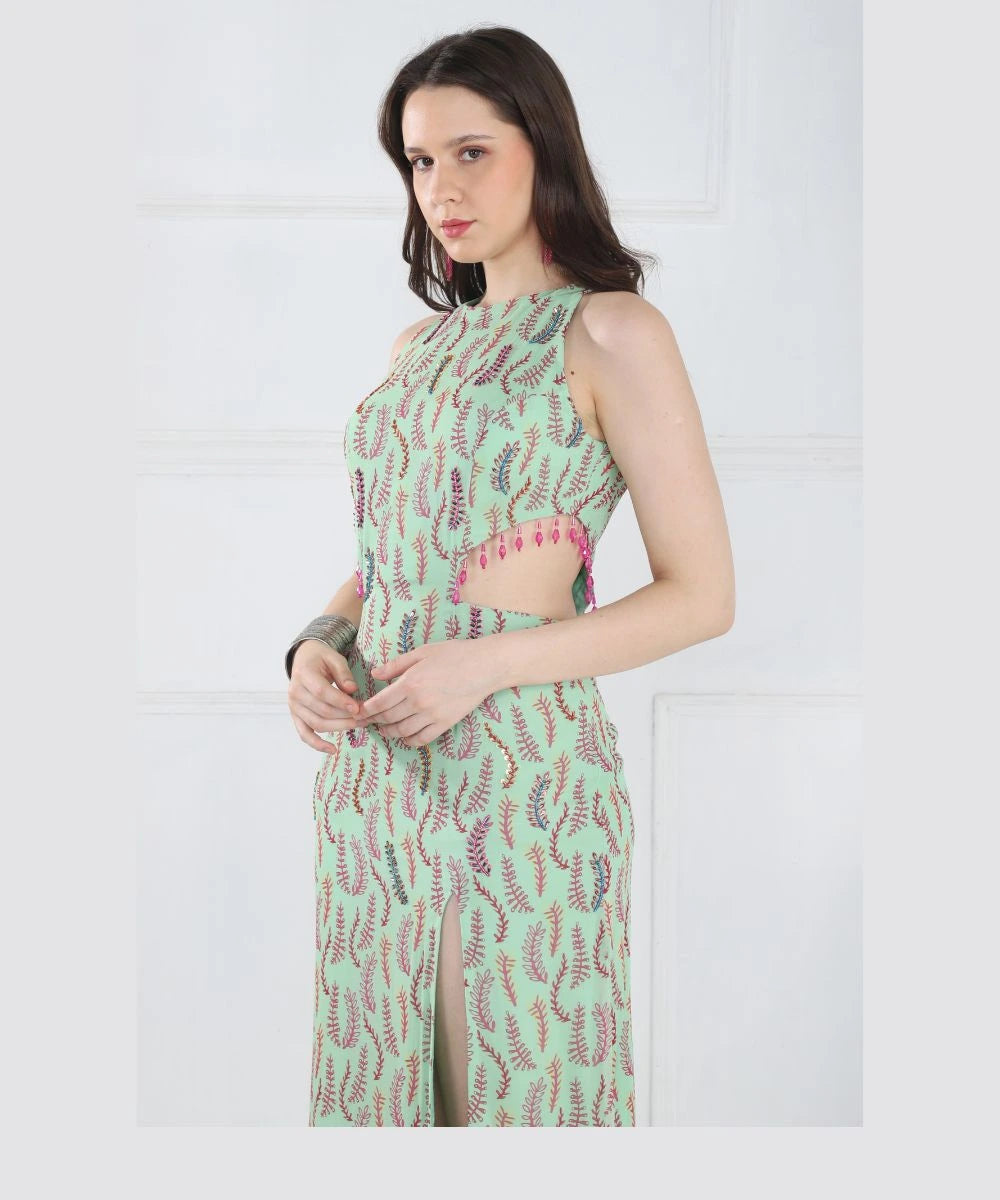 Mint Green Slit Dress