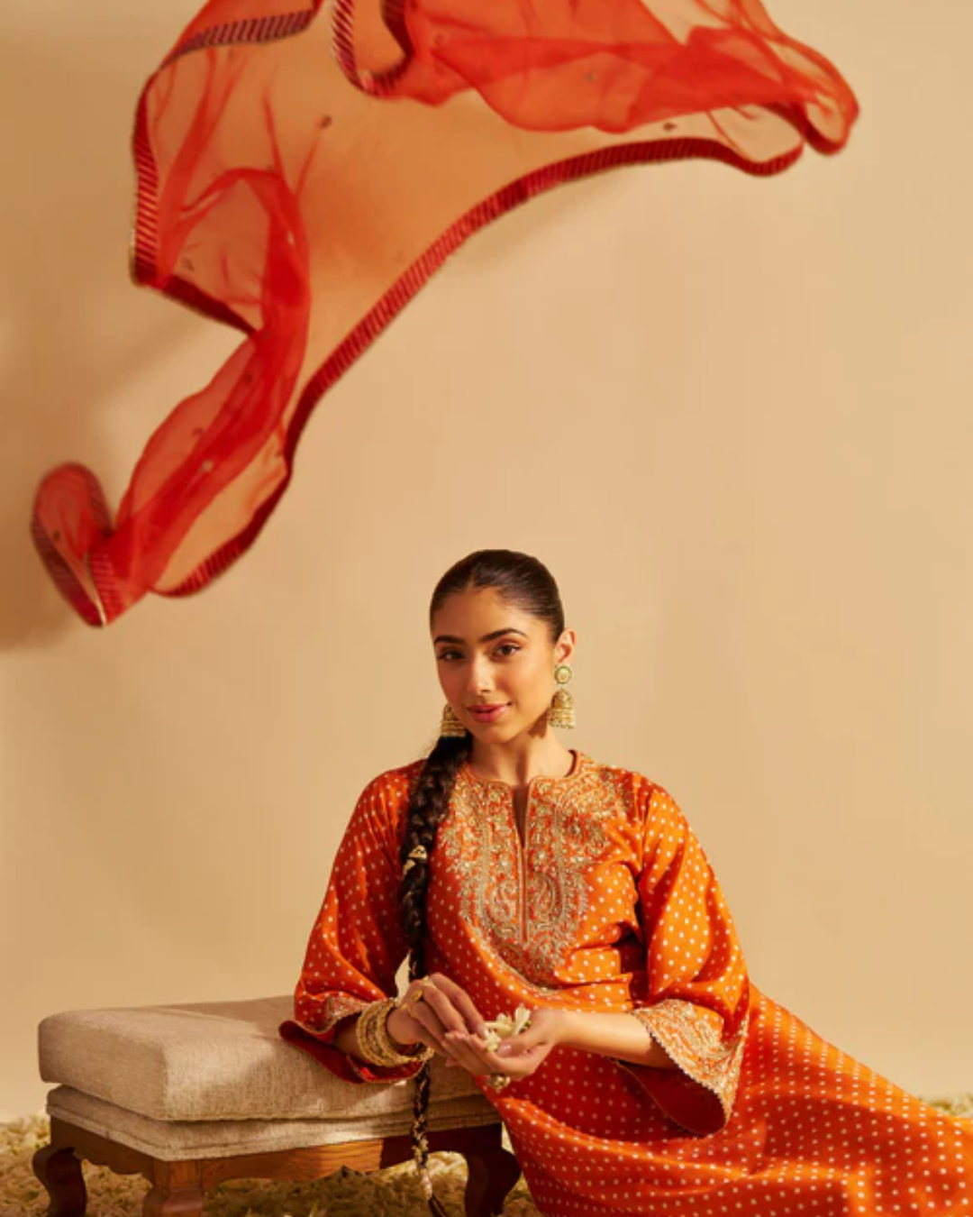 Sheetal Batra - Shezia Orange Long Chauga With Salwar from Gulbandh
