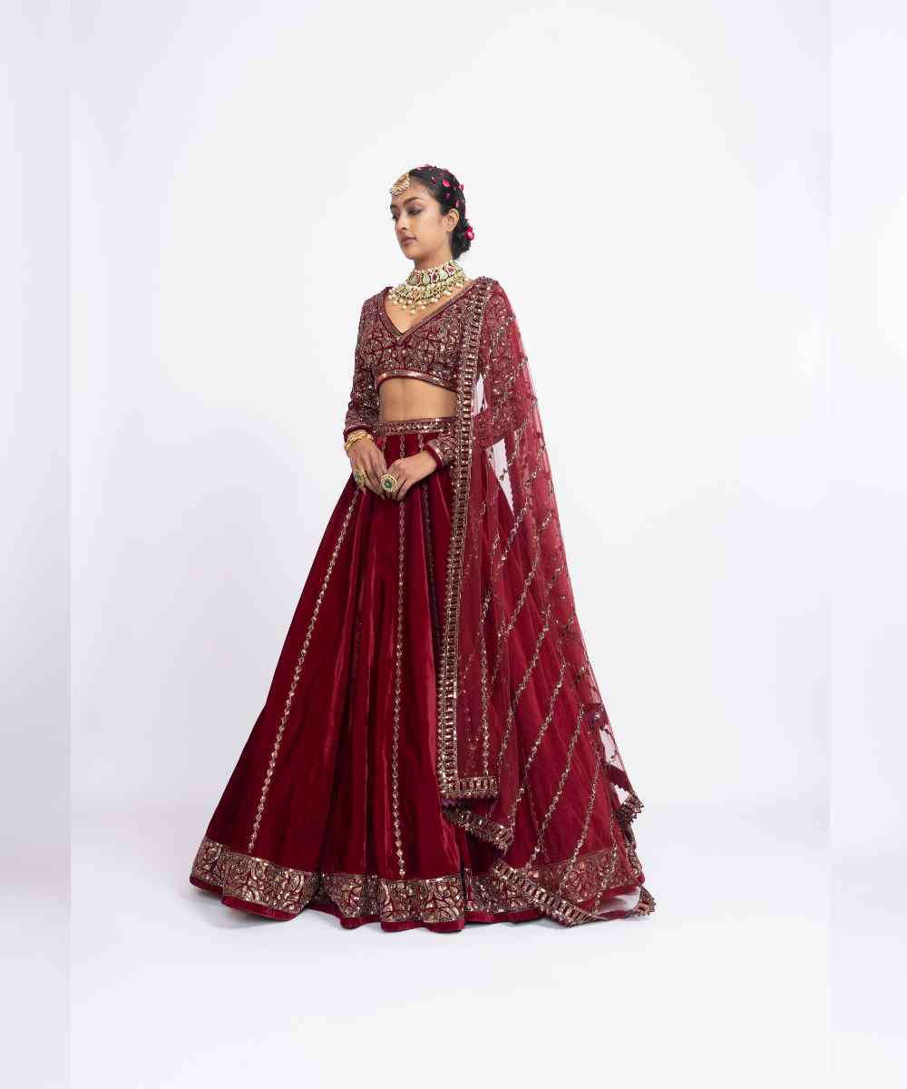 Maroon lehenga set