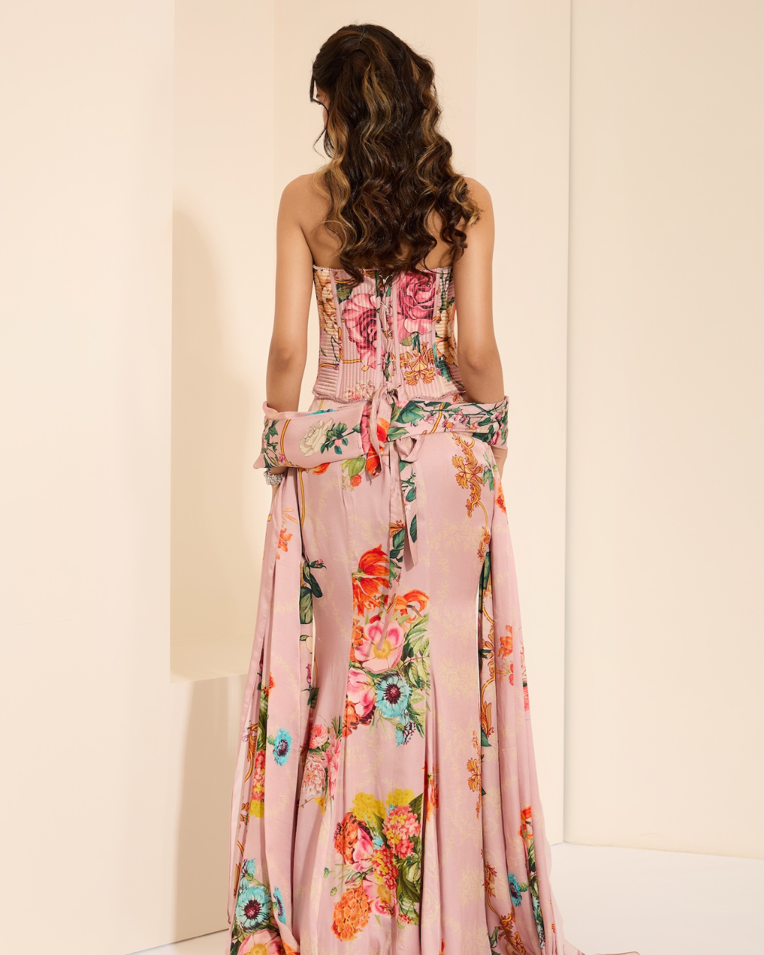 K&A by Karishma and Ashita - Lavender Mist Corset and Drape