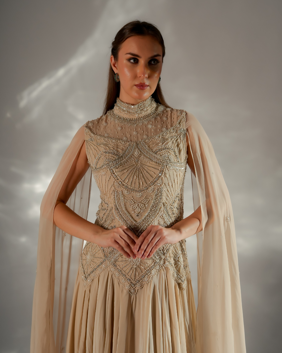 Jade by Ashima - Celeste cape gown