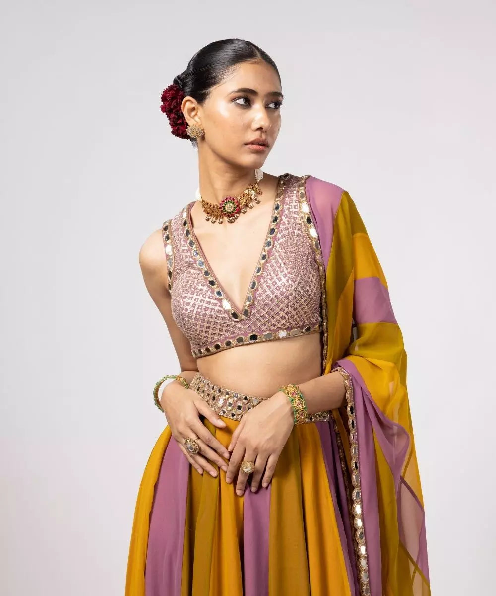 VVANI VATS - Green Lehenga Pants Set