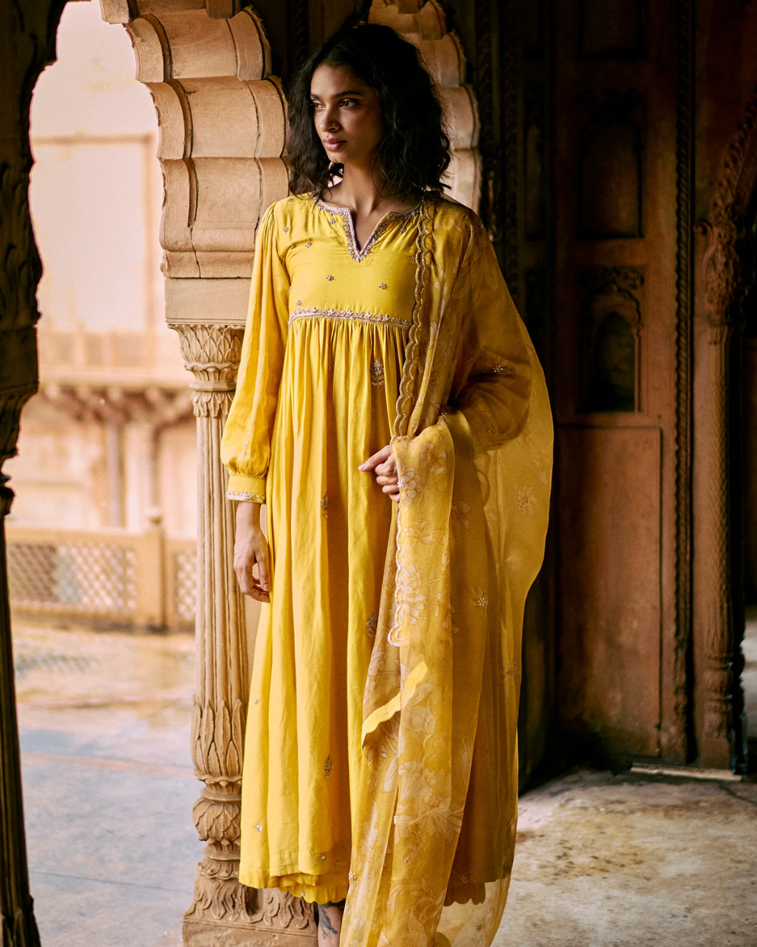 Paulmi and Harsh - Elizabeth Anarkali Set from Roop
