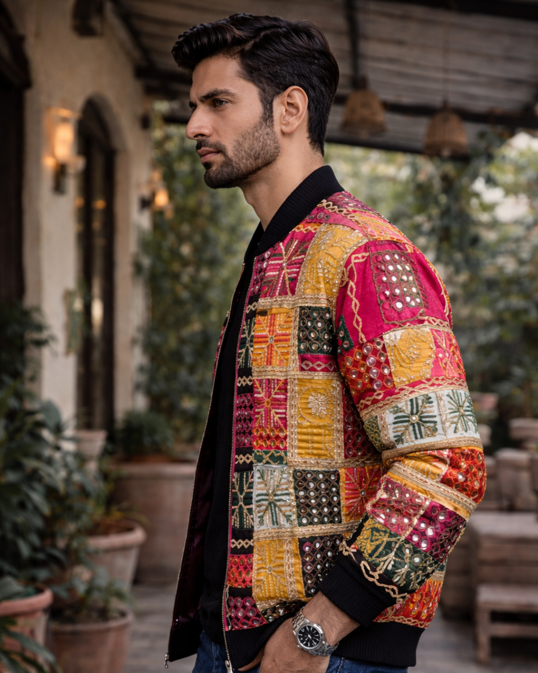 Banjara Trail - Veer- Phulkari Bomber Jacket