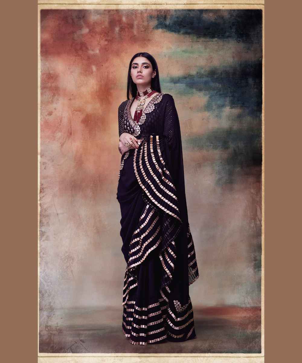 Black Ruffle Saree