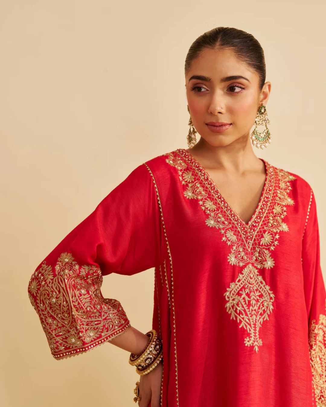 Sheetal Batra - Niyah Red Short Chauga With Salwar from Gulbandh