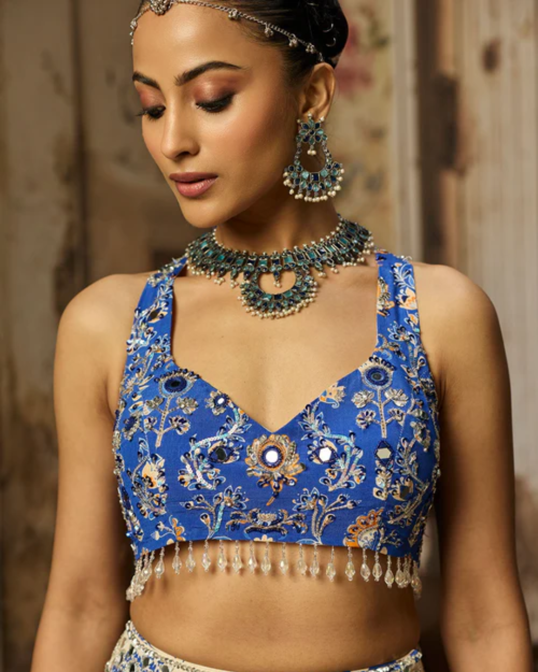 Diya Rajjvir - Ivory Printed And Highlighted Lehenga Set  from Bahaar