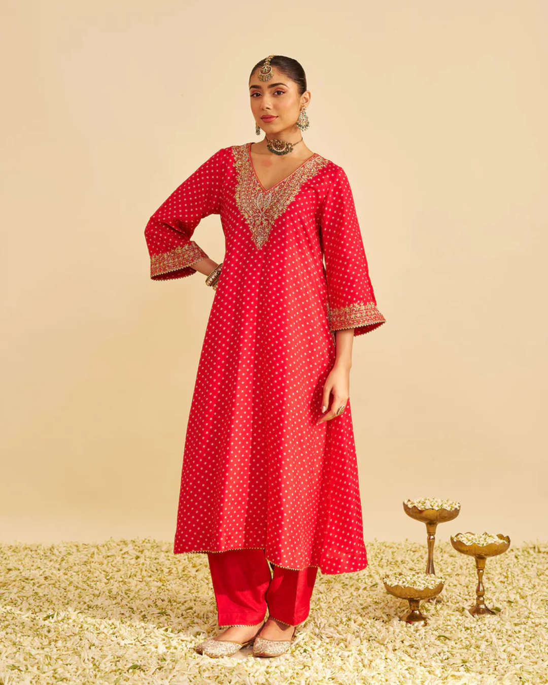 Sheetal Batra Zaliyah - Red Long Chauga With Salwar from Gulbandh