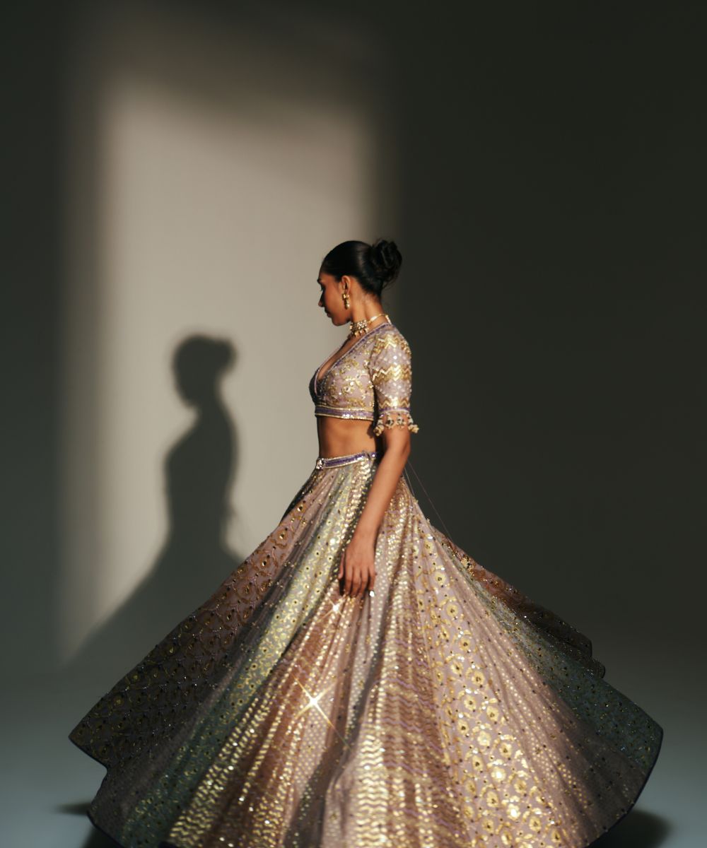 NOORAH - HAND EMBROIDERED LEHENGA MATCHING EMBROIDERE D BLOUSE AND DUPATTA - Mehfil by Mahima Mahajan