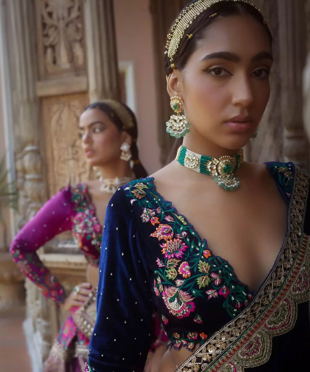 ADITI GUPTA - Big floral 3print Lehenga set