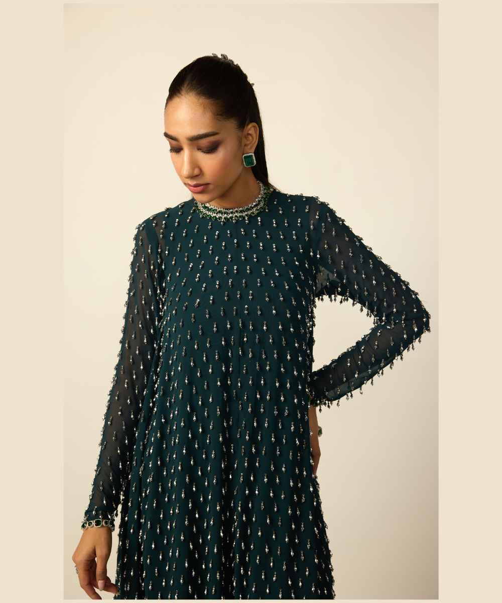 Dark Teal Drop Kurta Set